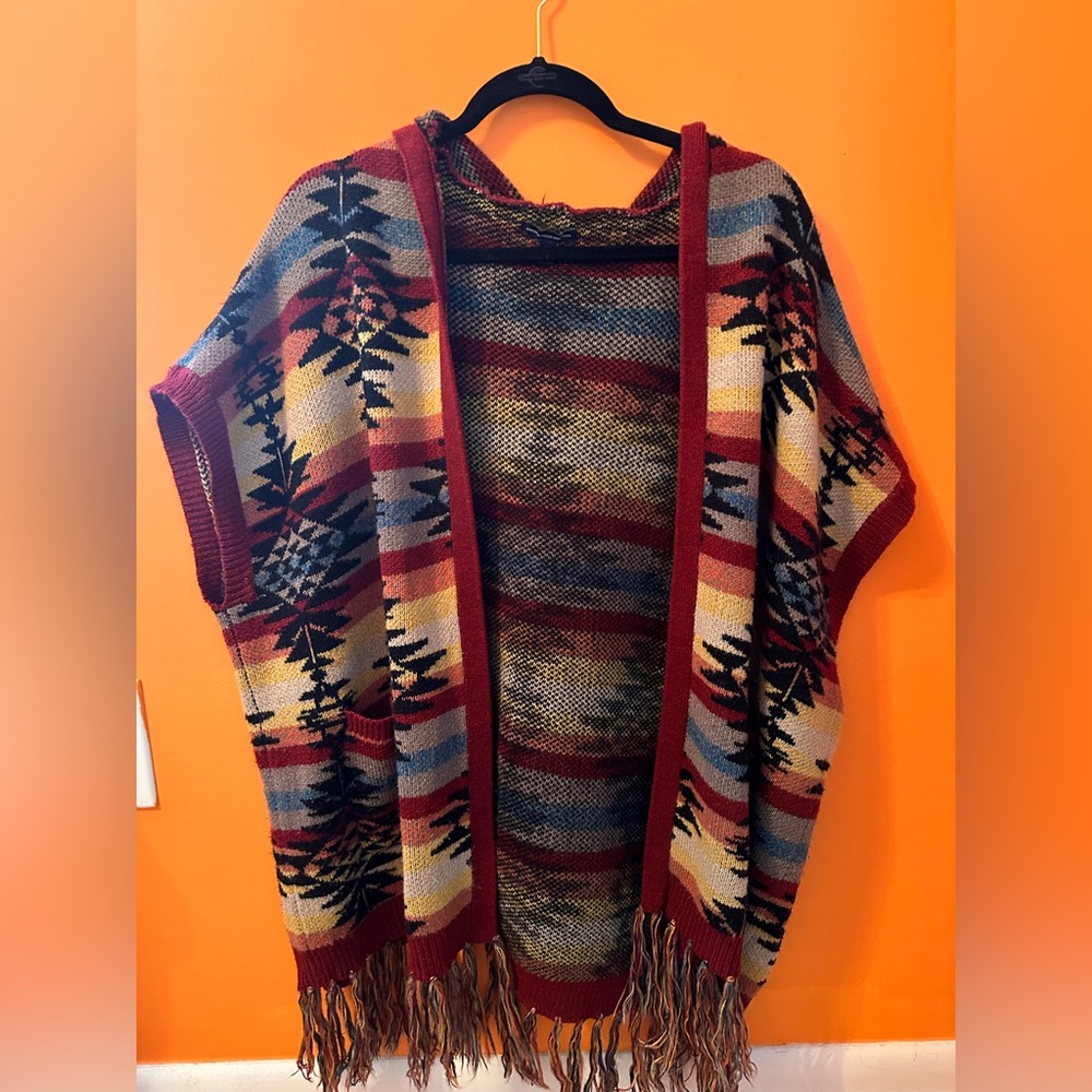 American Eagle Tribal Print Poncho